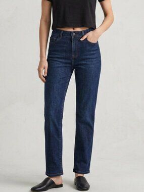 Pink Tartan Straight Leg Dark Wash Jeans Size 12
